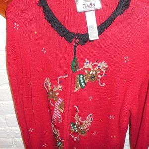 Tiara Christmas Sweater Embellished Size L